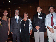 Ponentes de la VI Jornadas de Cáncer de Mama con el Rector de la ULPGC (Izq. Asunción Acosta, José Regidor, Marisa Herrera, Nicolás Díaz Chico y Pedro Lara)